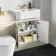 Monaco Chalk White Combination Vanity Traditional Basin with Marble Top & Boston Toilet 1200mm - Brass Knurled Handles