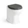 Monaco Graphite Grey Combination Vanity Basin with Marble Top & Hudson Toilet with Wooden Seat 1200mm - Brass Knurled Handles