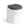 Monaco Graphite Grey Combination Vanity Traditional Basin with Marble Top & Hudson Toilet with Wooden Seat 1500mm - Brass Knurled Handles