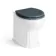 Monaco Inky Blue Combination Vanity Basin with Marble Top & Hudson Toilet with Wooden Seat 1200mm - Brass Knurled Handles