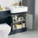 Monaco Inky Blue Combination Vanity Basin with Marble Top & Atlanta Toilet 1200mm - Brass Knurled Handles