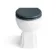 Monaco Inky Blue Combination Vanity Traditional Basin with Marble Top & Hudson Toilet with Wooden Seat 1500mm - Brass Knurled Handles