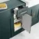Monaco Midnight Green Combination Vanity Basin and Hudson Toilet with Wooden Seat 1500mm - Brass Knurled Handles