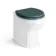 Monaco Midnight Green Combination Vanity Traditional Basin with Marble Top & Hudson Toilet with Wooden Seat 1200mm - Brass Knurled Handles