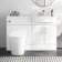 Harper Gloss White Combination Vanity Basin and Tucson Toilet 1200mm - Brushed Brass Accents - Right Handed