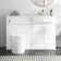 Harper Gloss White Combination Vanity Basin and Boston Toilet 1200mm - Brushed Brass Accents - Right Handed