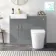 Harper Stone Grey Combination Vanity Basin with Marble Top & Tucson Toilet 1000mm - Brushed Brass Accents