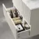 Crete Fluted Linen White Wall Hung Drawer Vanity with Marble Top & Curved Basin 800mm