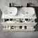 Crete Fluted Linen White Double Wall Hung Drawer Vanity with Marble Top & Curved Basin 1200mm