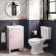 Bermuda Cashmere Pink Basin Vanity 500mm - Brushed Brass Accents