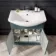 Capri Mystic Green Basin Vanity and Back To Wall Unit 1350mm (Excludes Toilet) - Chrome Handles