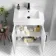 Mersey Gloss White Basin Vanity and Back To Wall Unit 1100mm (Excludes Toilet) - Black Accents