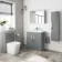 Avon Stone Grey Wall Hung Tall Cabinet Unit 1200x300mm