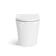 Havana Fluted Coastal White Combination Vanity Basin and Tucson Toilet 1100mm - Brushed Brass Accents - Right Handed
