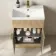 Havana Fluted Country Oak Combination Vanity Basin and Miami Toilet 1100mm - Brushed Brass Accents