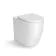 Havana Fluted Country Oak Combination Vanity Basin and Utah Comfort Height Toilet 1100mm - Brushed Brass Accents - Right Handed