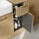Sicily Fluted Country Oak Combination Vanity Basin and Miami Toilet 1500mm - Brushed Brass Accents