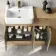 Sicily Fluted Country Oak Combination Vanity Basin and Miami Toilet 1500mm - Brushed Brass Accents