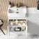 Sicily Fluted Coastal White Combination Vanity Basin with Marble Top & Tucson Toilet 1000mm - Brushed Brass Accents