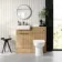 Sicily Fluted Country Oak Combination Vanity Basin and Aruba Toilet 1000mm - Brushed Brass Accents
