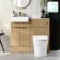 Sicily Fluted Country Oak Combination Vanity Basin with Marble Top & Tucson Toilet 1000mm - Brushed Brass Accents