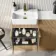 Sicily Fluted Country Oak Combination Vanity Basin with Marble Top & Houston Toilet 1000mm - Brushed Brass Accents