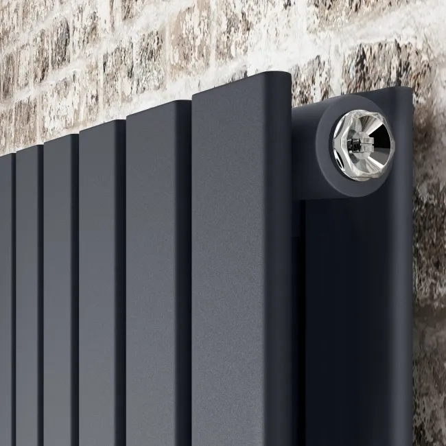 Faro Anthracite Double Flat Panel Vertical Radiator 1600x490mm