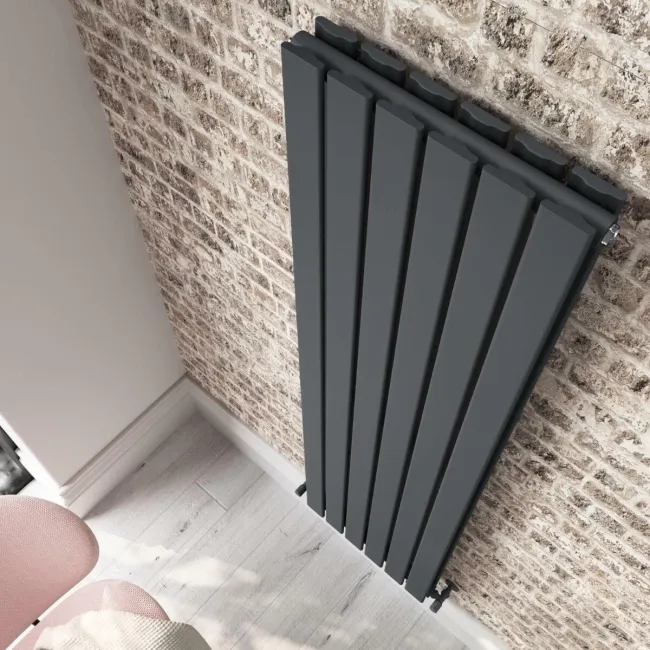 Faro Anthracite Double Flat Panel Vertical Radiator 1800x420mm