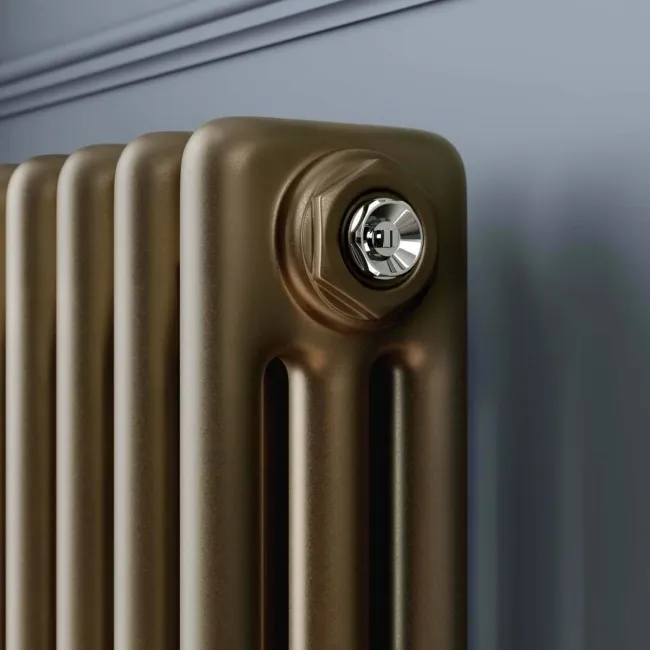 Athens Antique Gold Triple Column Vertical Traditional Radiator 1800x380mm