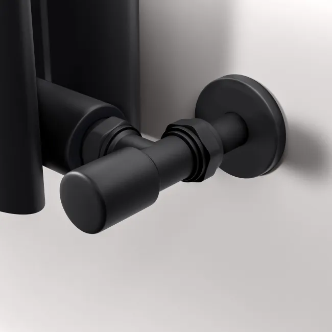 Marbella Matt Black Double Oval Panel Radiator 1800x600mm
