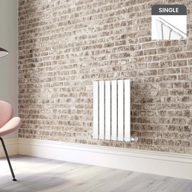 Faro White Single Flat Panel Horizontal Radiator 600x420mm
