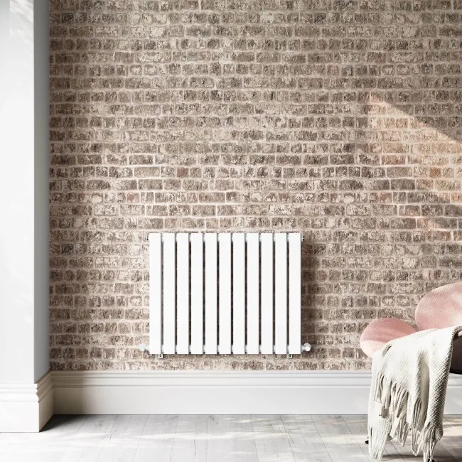 Faro White Double Flat Panel Horizontal Radiator 600x770mm