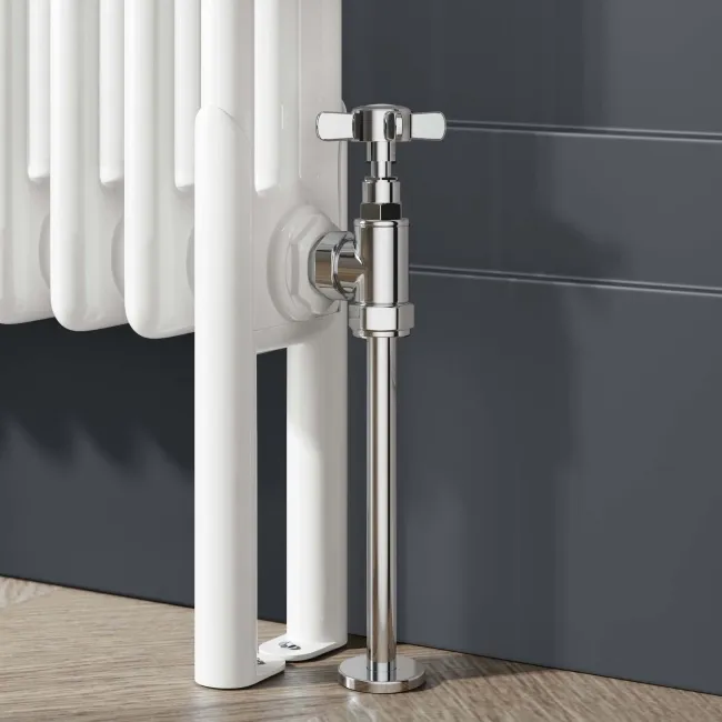 Athens White Triple Column Horizontal Traditional Radiator 600x1190mm