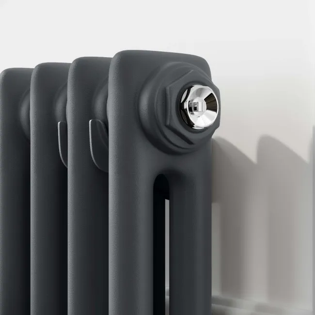 Athens Anthracite Double Column Horizontal Traditional Radiator 600x785mm