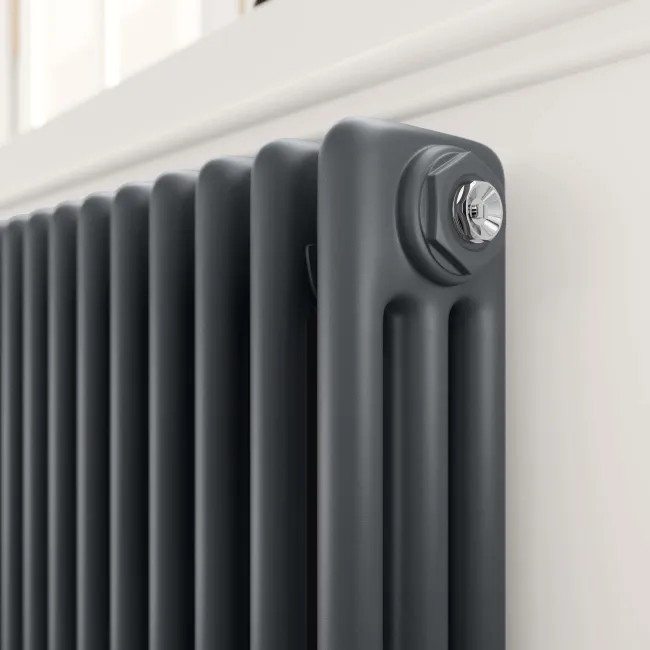 Athens Anthracite Triple Column Horizontal Traditional Radiator 450x1415mm