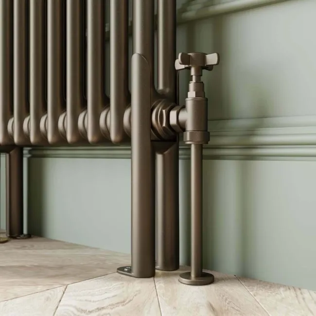 Athens Antique Gold Double Column Horizontal Traditional Radiator 600x605mm