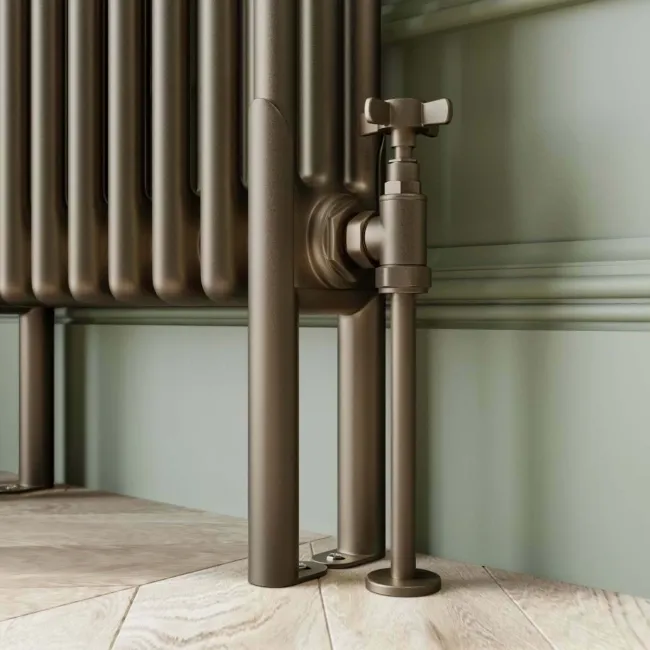 Athens Antique Gold Triple Column Horizontal Traditional Radiator 600x785mm