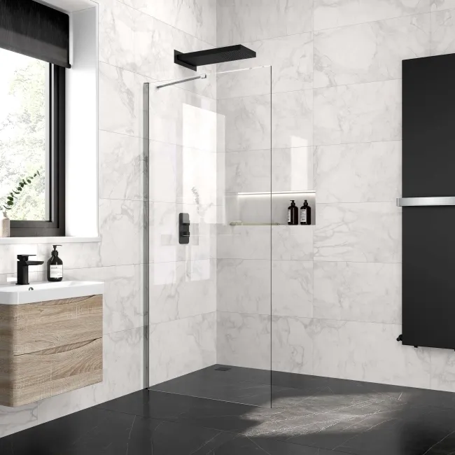 Copenhagen Easy Clean 8mm Wet Room Shower Glass Panel 900mm