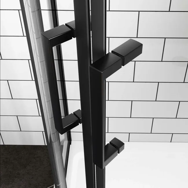London Matt Black 6mm Quadrant Shower Enclosure 900x900mm
