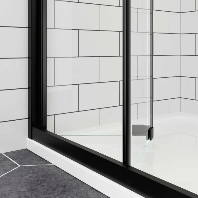 London Matt Black 6mm Bifold Shower Door 700mm