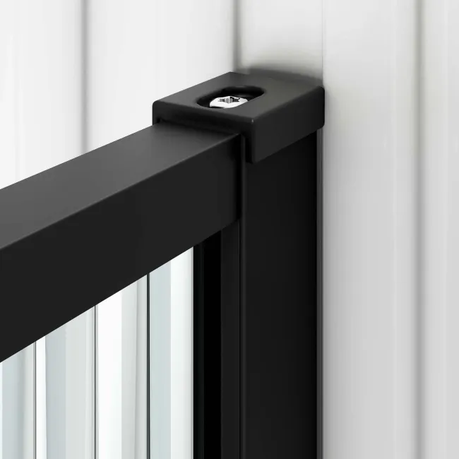 Munich Fluted Effect Matt Black Framed Easy Clean 8mm Wet Room Shower Glass Panel 1100mm