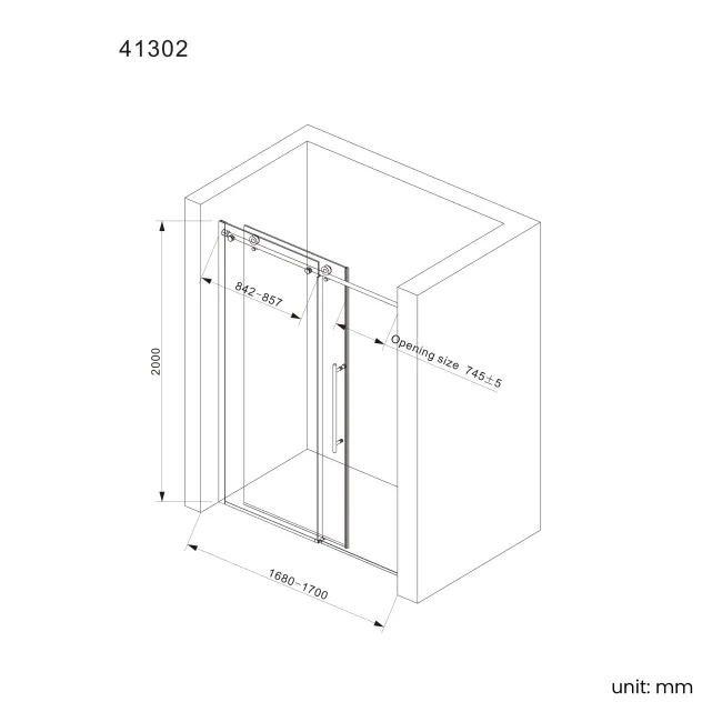 Prague Brushed Brass 8mm Soft-Closing Sliding Shower Door 1700mm