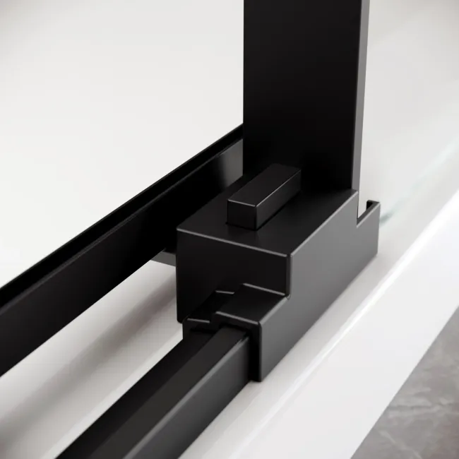 Lisbon Matt Black 8mm Soft-Closing Sliding Shower Door 1100mm