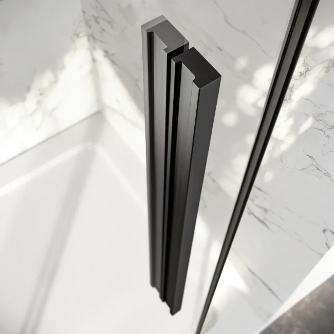 Lisbon Matt Black 8mm Soft-Closing Sliding Shower Door 1100mm