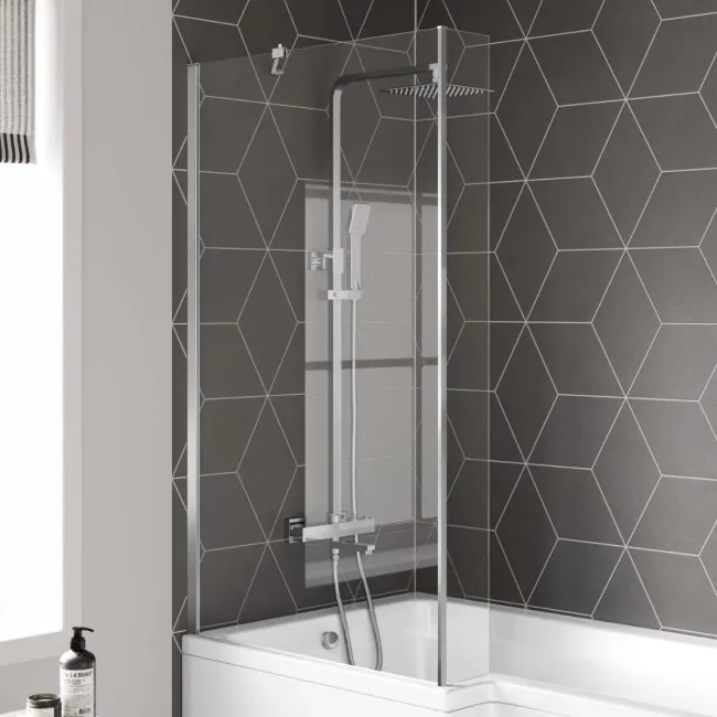 4mm L Shaped Fixed Bath Screen