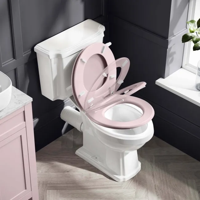 Hudson Traditional Cashmere Pink Wooden Soft Close Seat