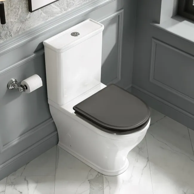 Kansas Traditional Graphite Grey Wooden Soft Close Seat
