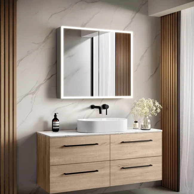 Margot Illuminated LED Mirror Cabinet With BLUETOOTH Speaker & USB Port 700x800mm