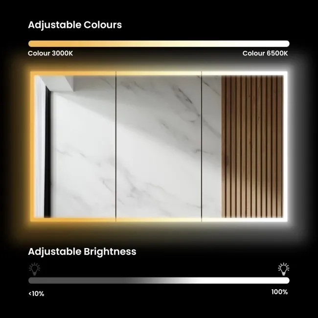 Willow Brushed Brass Illuminated LED Mirror Cabinet With BLUETOOTH Speaker & USB Port 700x800mm