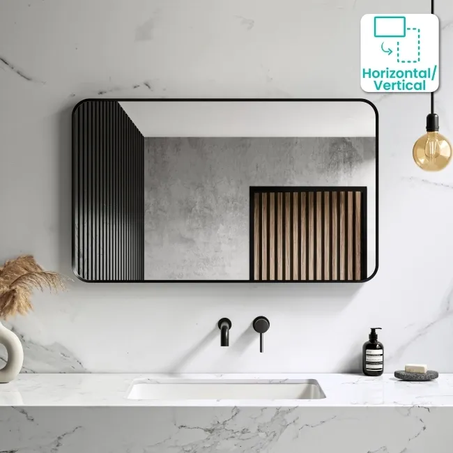 Nina Black Framed Mirror 600x1000mm